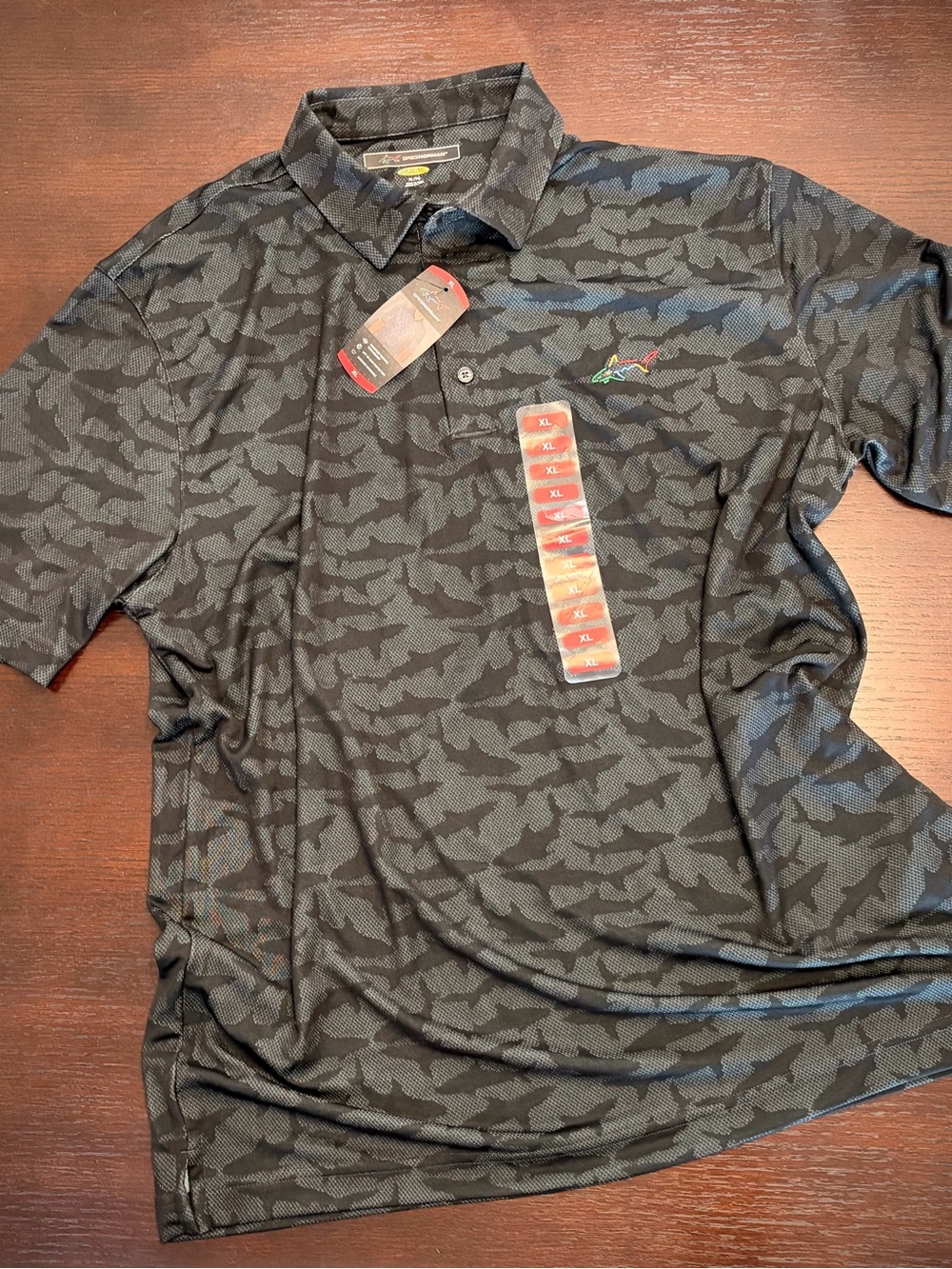 Greg Norman Collection Black Camouflage Polo - PlayDRY tech / UPF 30+ NWT
